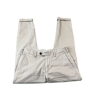 ASKET Brown Cotton Blend Mens Flat Front Chino Pant Size 29x27 Crop